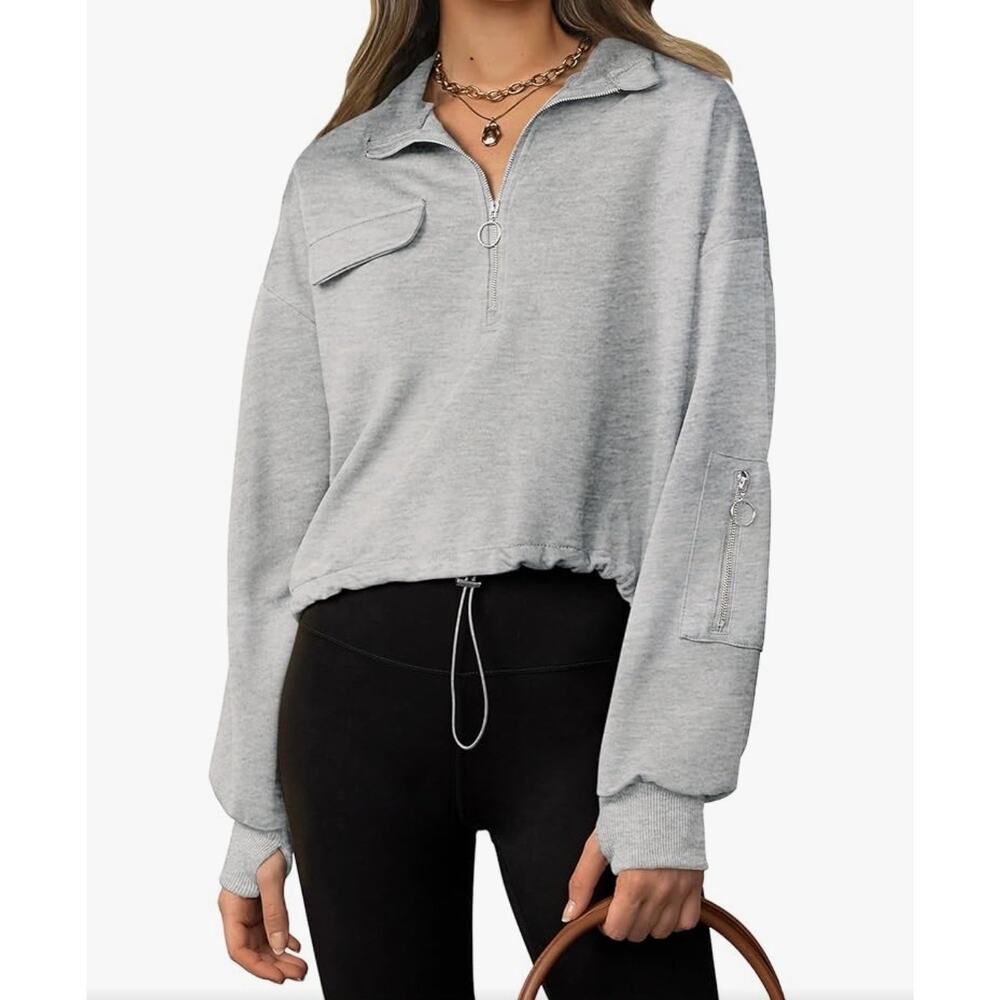 SILKWORLD Womens Half Zip Pullover Sweatshirt, Size XL‎